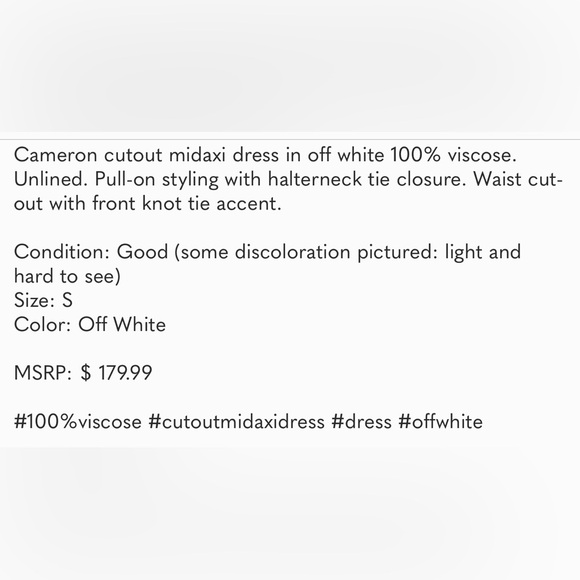 Cult Gaia Cameron Cutout Midaxi Dress Off White Size S - Picture 8 of 8